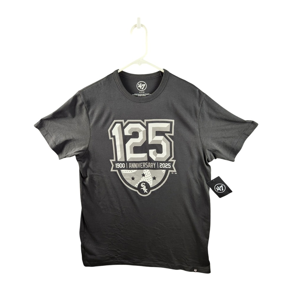47 Chicago White Sox 125th Anniversary T Shirt 1900-2025 Black NWT Men's Small